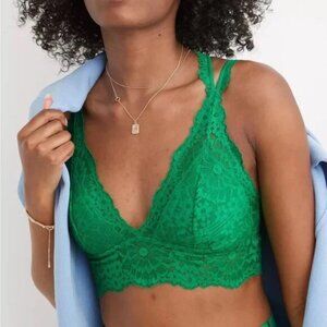 NWT Aerie Fa La Lace Padded Bralette Bra Strappy Green Size Small S NEW